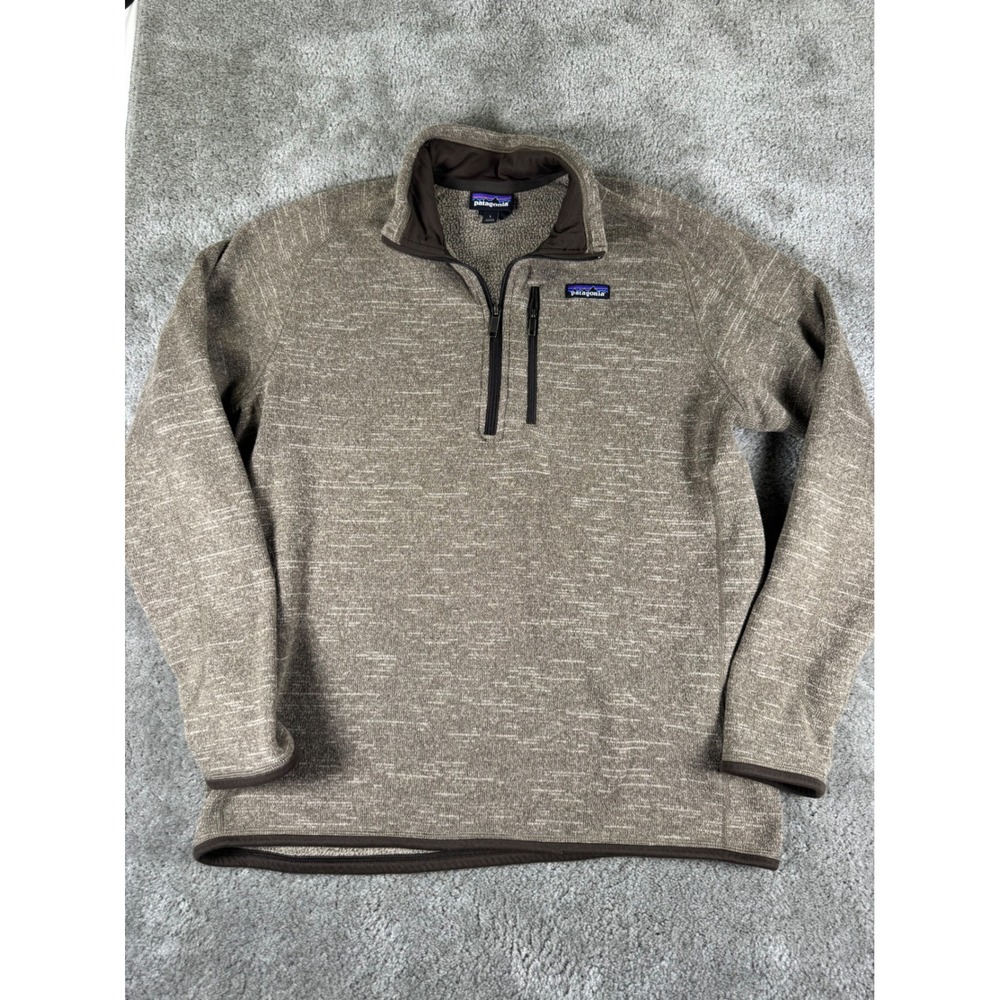 Patagonia Better Sweater 1/4 Zip Fleece Pullover Mens Large Brown Heather 25527